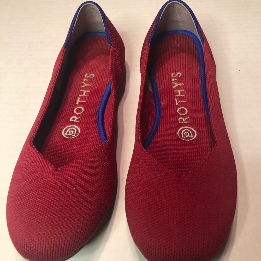 Rothy’s The Point Size 6.5 Chili Red Women’s Flats Shoes Slippers.
